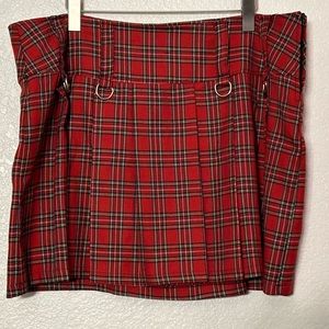 LIP SERVICE Skirt Red Plaid Kilt Vibes Punk Rock School Girl size 18 Valentine